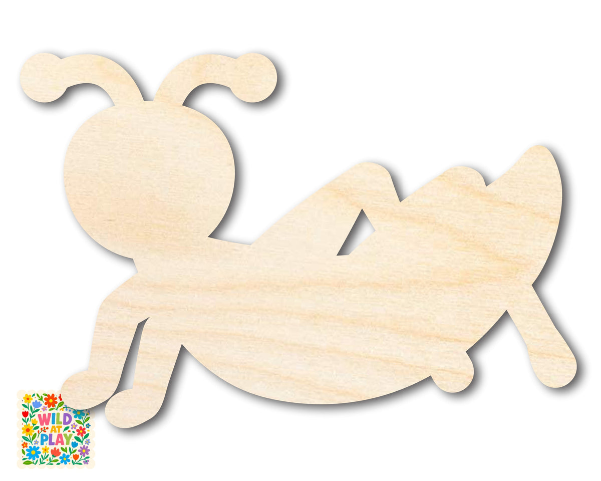 Unfinished Wood Simple Cricket Shape | Wild at Play | DIY Craft Cutout | up to 6" DIY |
