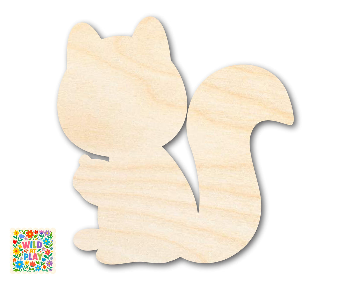 Unfinished Wood Simple Squirrel Shape | Wild at Play | DIY Craft Cutout | up to 6" DIY |