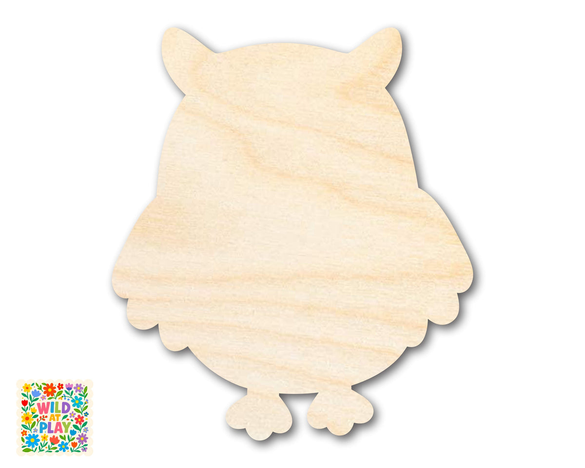 Unfinished Wood Simple Owl Shape | Wild at Play | DIY Craft Cutout | up to 6" DIY |