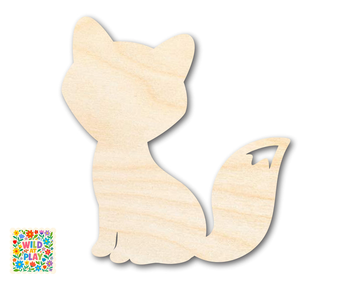 Unfinished Wood Simple Fox Shape | Wild at Play | DIY Craft Cutout | up to 6" DIY |