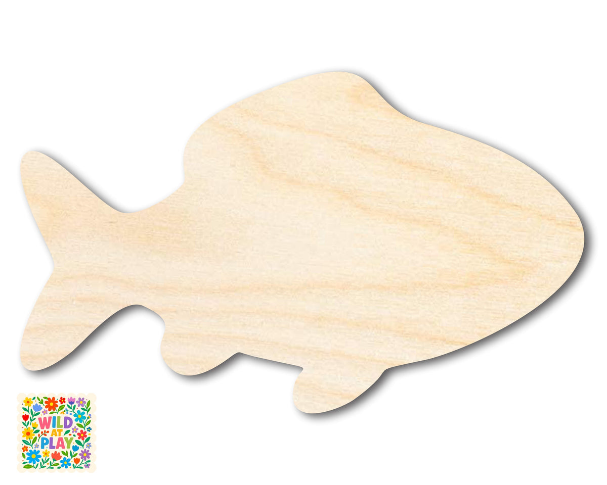 Unfinished Wood Simple Fish 1 Shape | Wild at Play | DIY Craft Cutout | up to 6" DIY |
