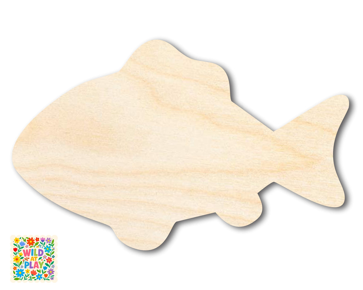 Unfinished Wood Simple Fish 2 Shape | Wild at Play | DIY Craft Cutout | up to 6" DIY |