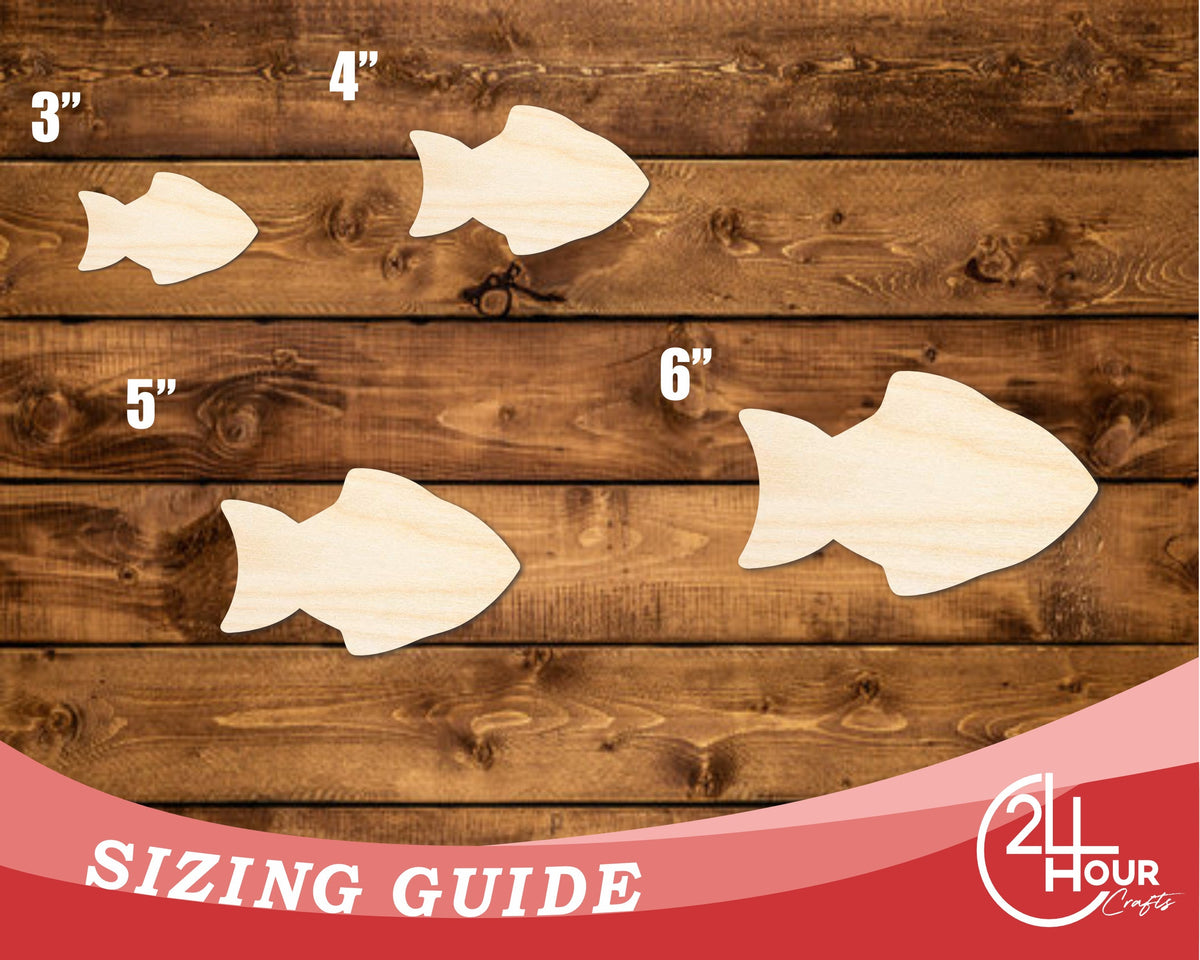 Unfinished Wood Simple Fish 3 Shape | Wild at Play | DIY Craft Cutout | up to 6" DIY |
