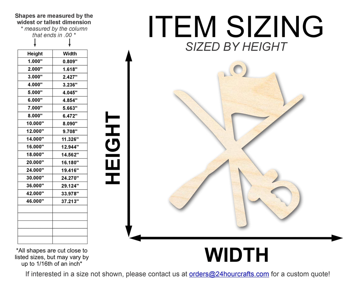 Unfinished Wood Colorguard Keychain Shape | DIY Craft Cutout | up to 46" DIY