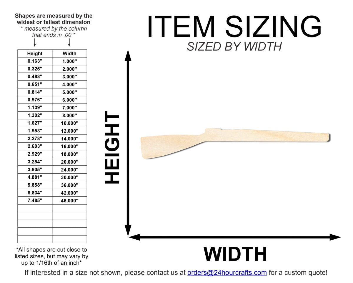 Unfinished Wood Colorguard Rifle Shape | DIY Craft Cutout | up to 46" DIY