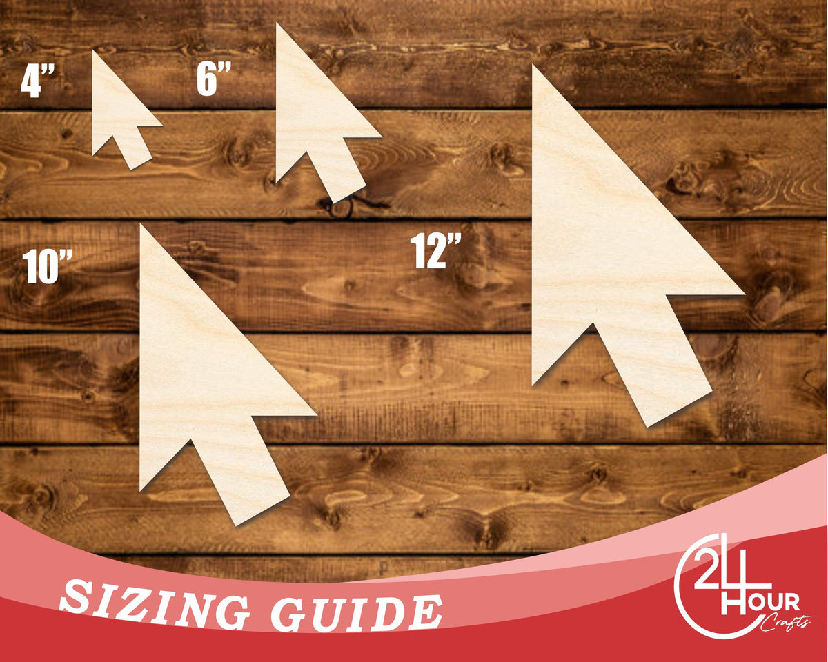 Unfinished Wood Computer Cursor Arrow | DIY Craft Cutout | up to 46" DIY