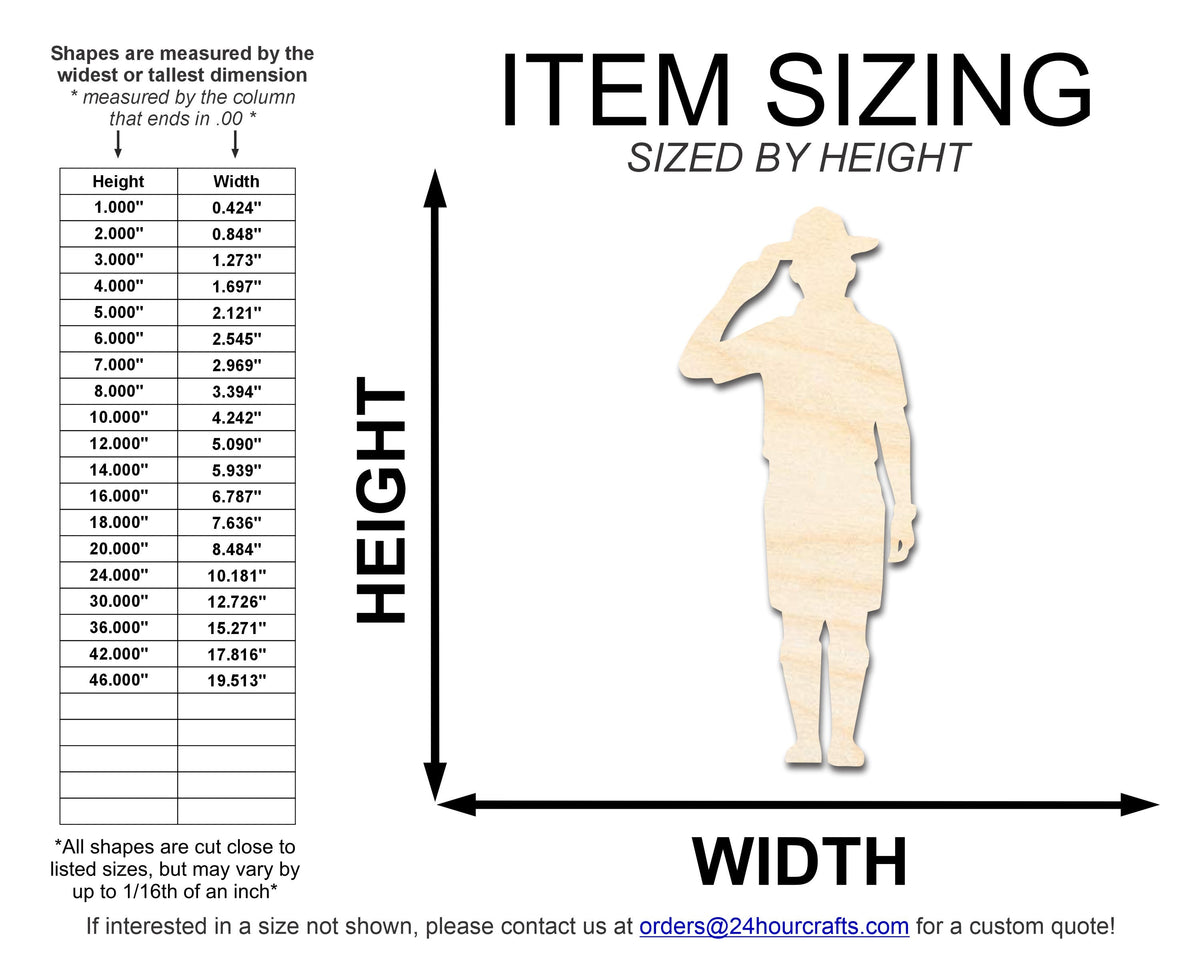 Unfinished Wood Scout Boy Silhouette | DIY Craft Cutout | up to 46" DIY