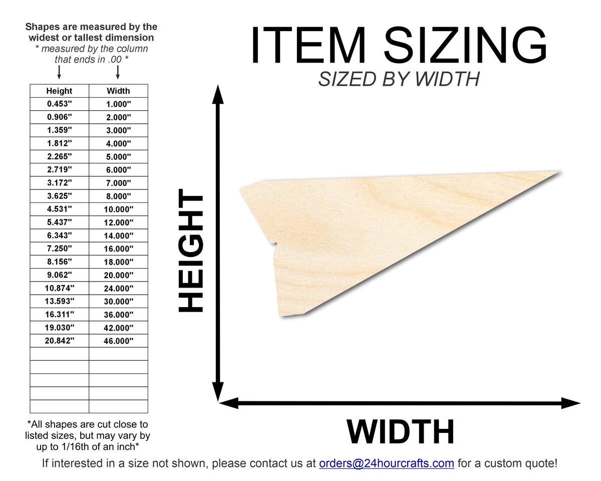 Unfinished Wood Paper Airplane 1 | DIY Craft Cutout | up to 46" DIY