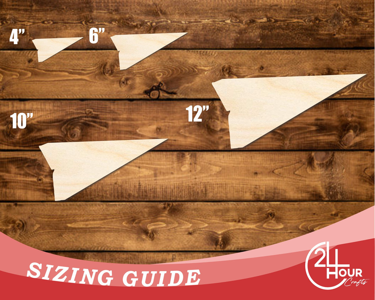 Unfinished Wood Paper Airplane 1 | DIY Craft Cutout | up to 46" DIY
