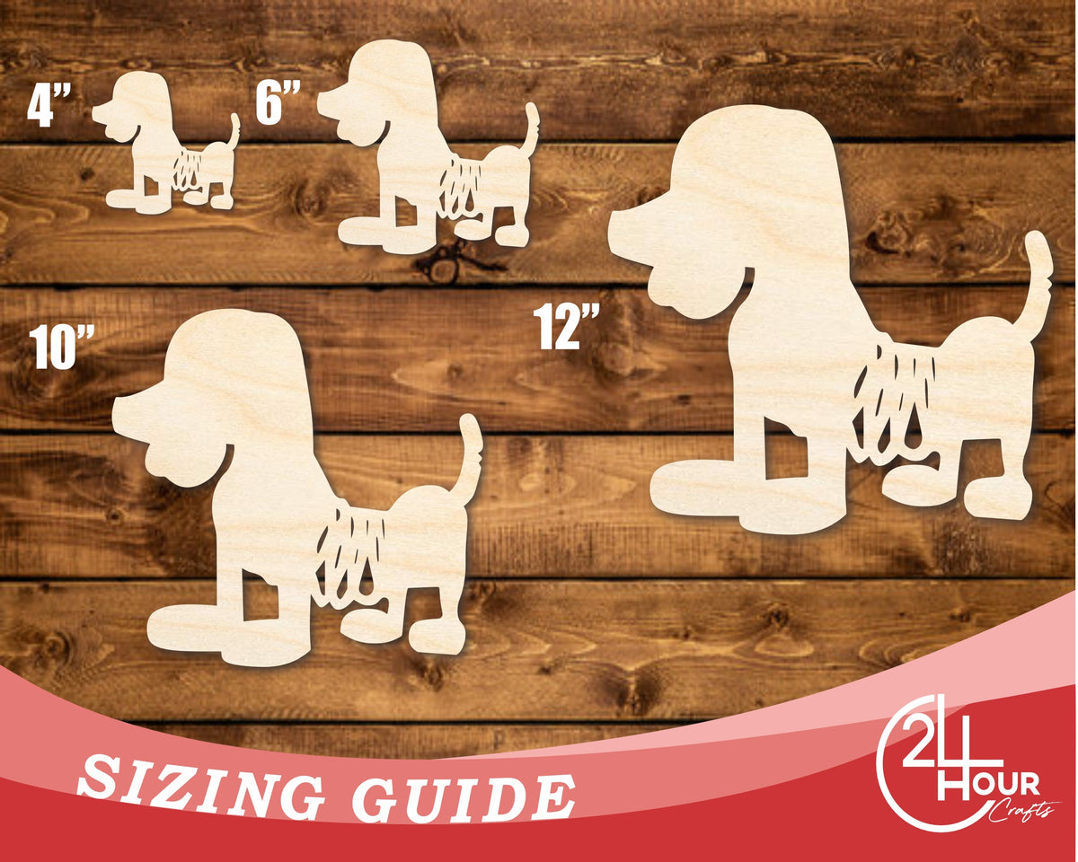 Unfinished Wood Cartoon Toy Wiener Dog Shape - Craft - up to 46" DIY