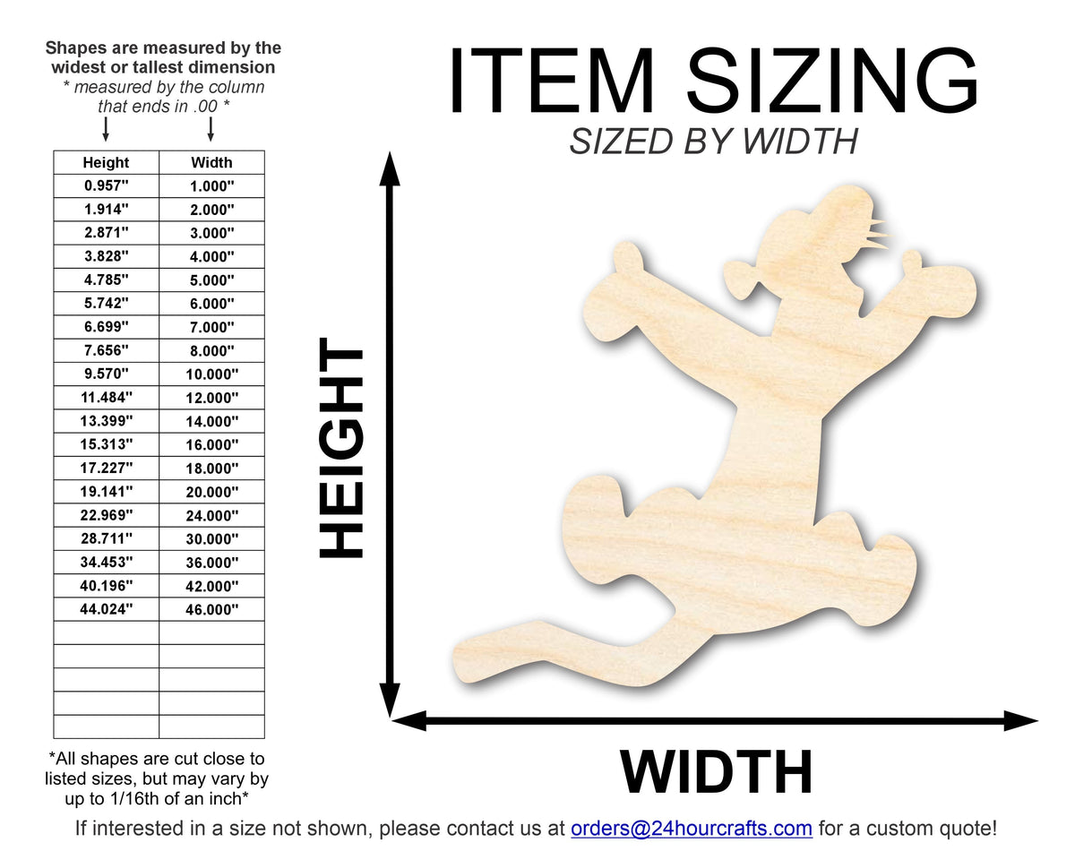 Unfinished Wood Cartoon Tiger Shape - Craft - up to 46" DIY