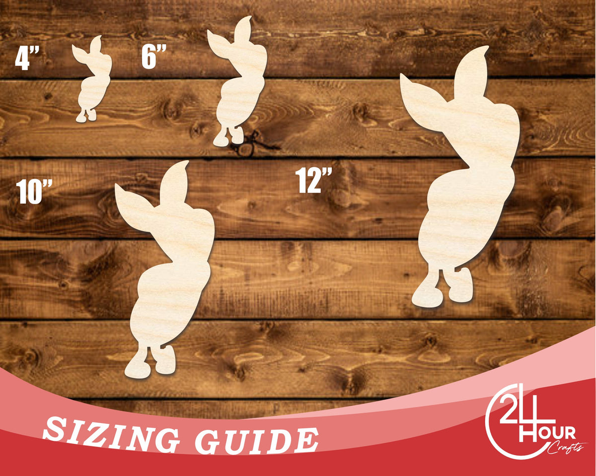 Unfinished Wood Cartoon Pig Shape - Craft - up to 46" DIY