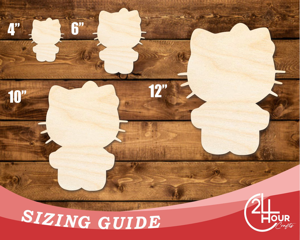 Unfinished Wood Cartoon Kitty Shape - Craft - up to 46" DIY