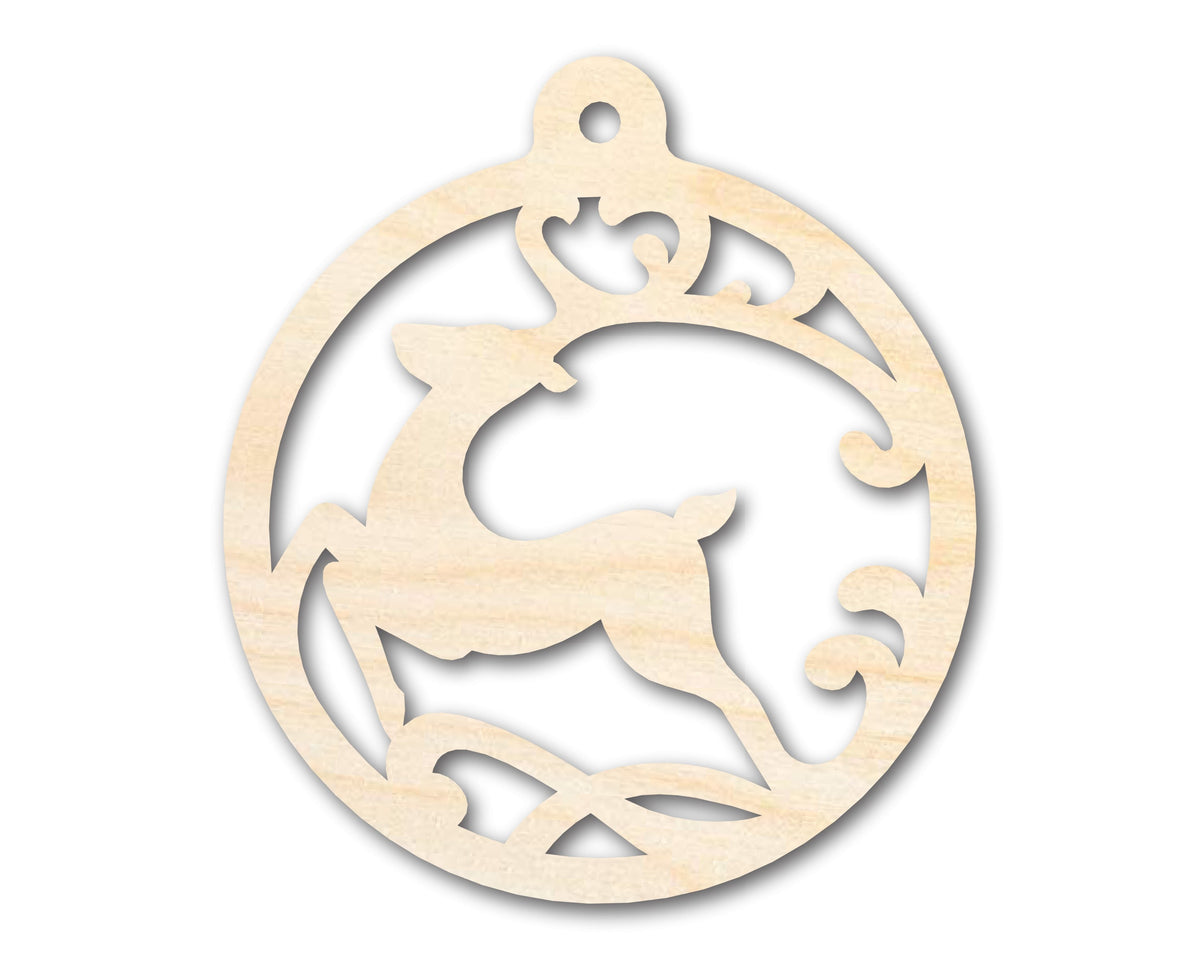 Unfinished Wood Flying Reindeer Ornament Shape - Craft - up to 46" DIY
