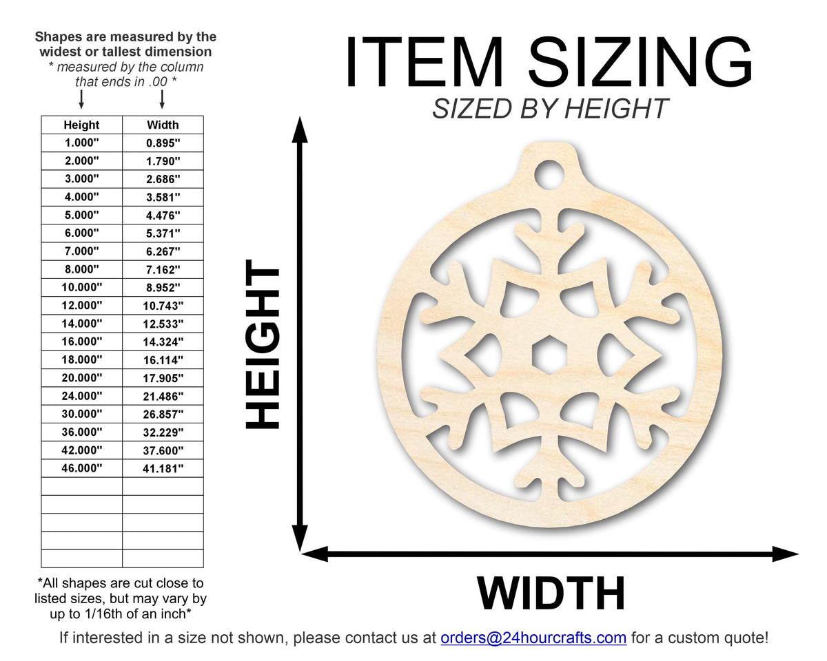 Unfinished Wood Fun Snowflake Ornament Shape - Craft - up to 46" DIY