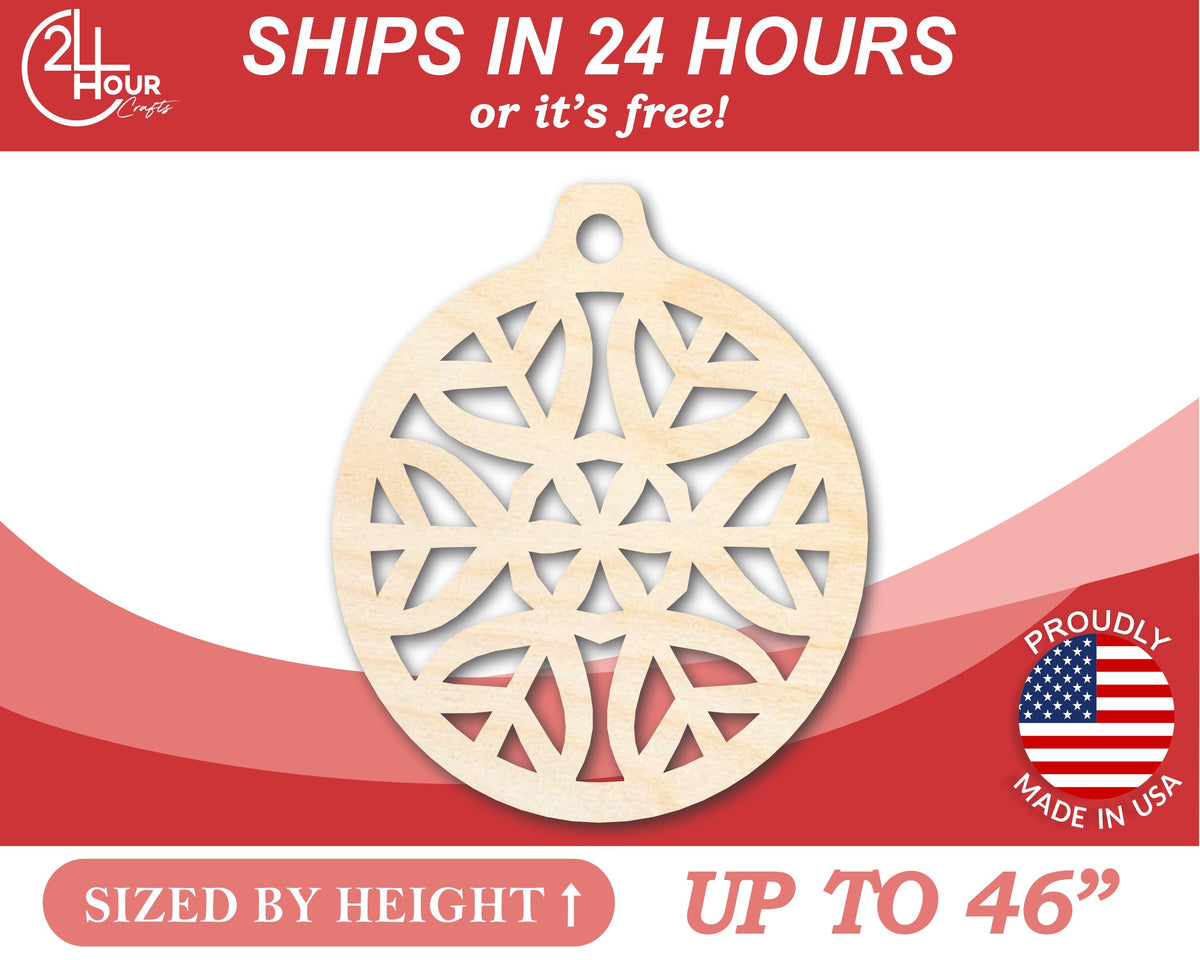 Unfinished Wood Origami Snowflake Ornament Shape - Craft - up to 46" DIY