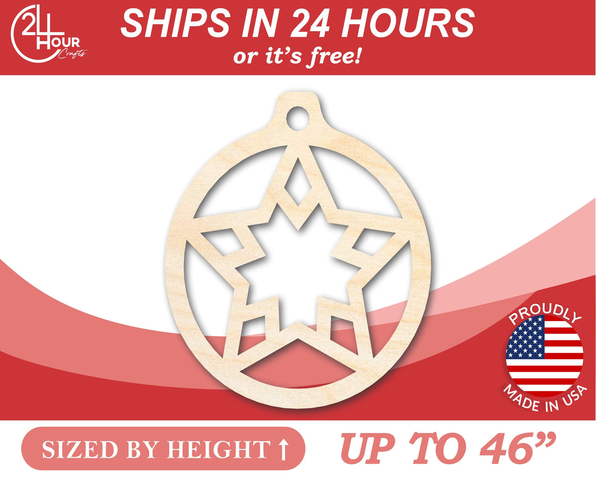 Unfinished Wood Star Ornament Shape - Craft - up to 46" DIY