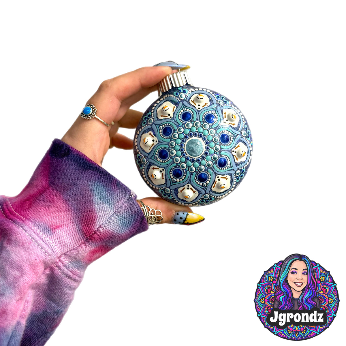 3” Melting Snowman Mandala Ornament