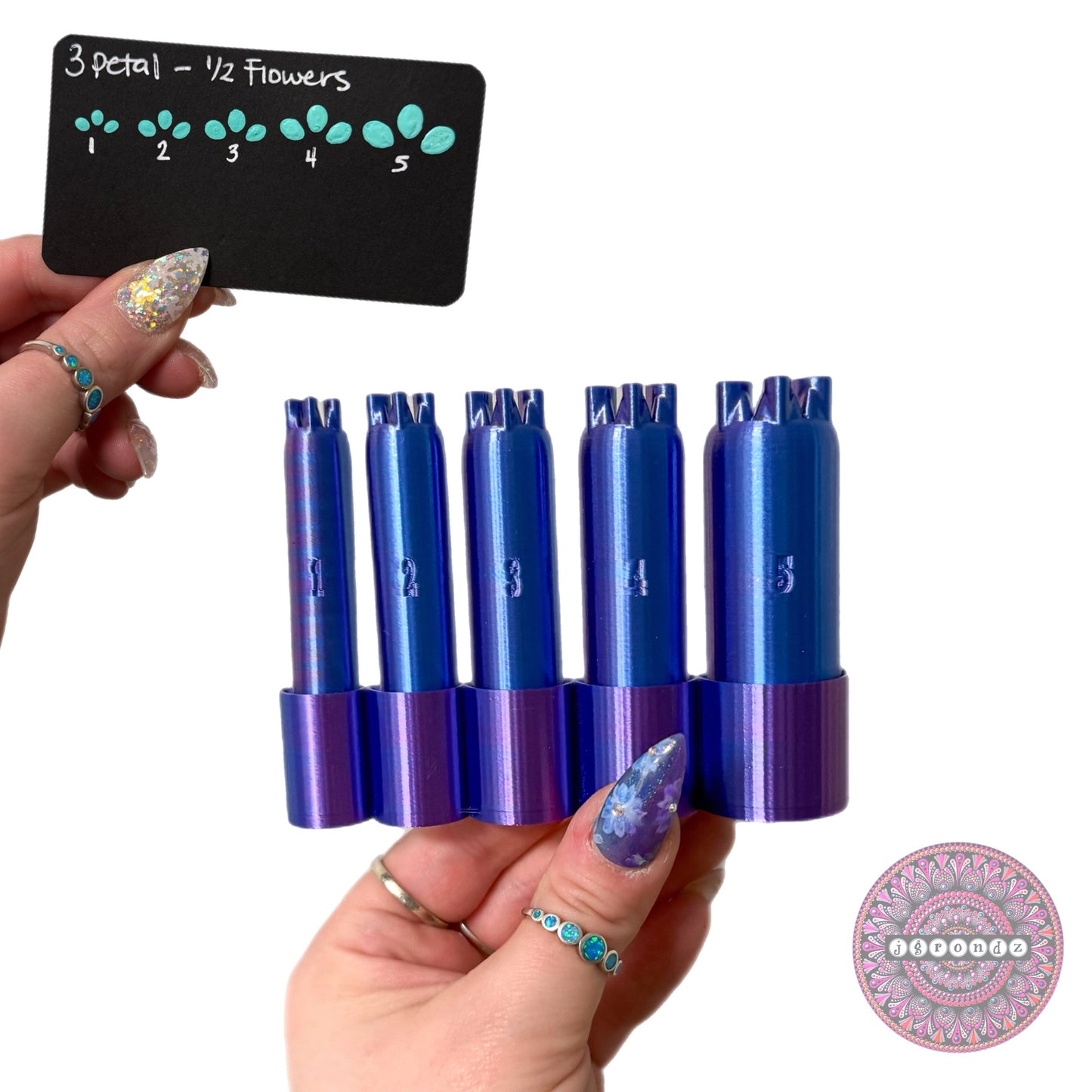 3 petal HALF Flower Dotting Tools