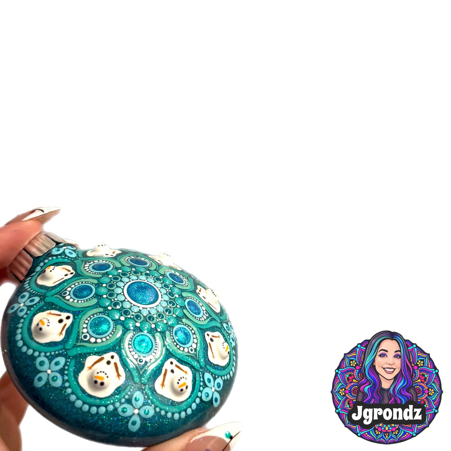 3” Melting Snowman Mandala Ornament