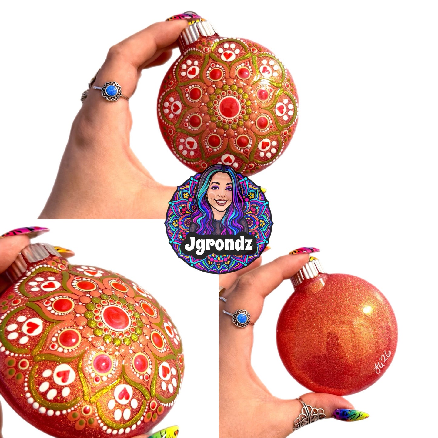 3” Paw Mandala Ornament