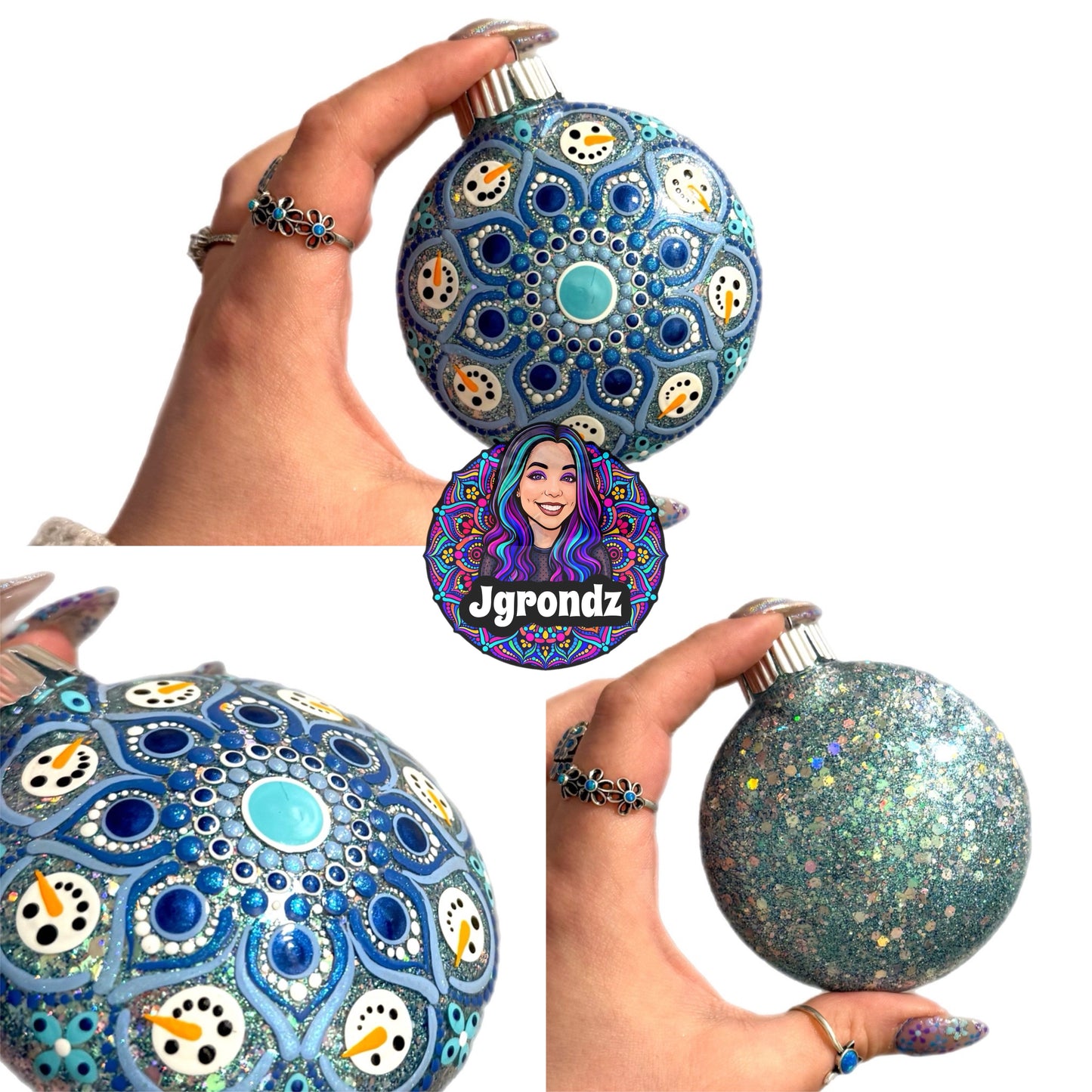 3” Snowman Mandala Ornament