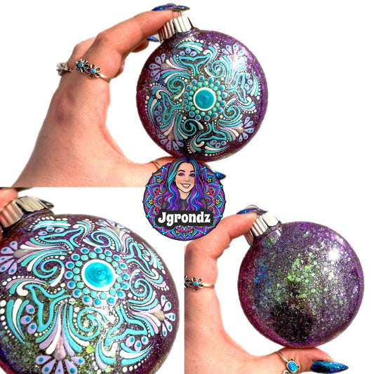 3” Whale Tail Mandala Ornament