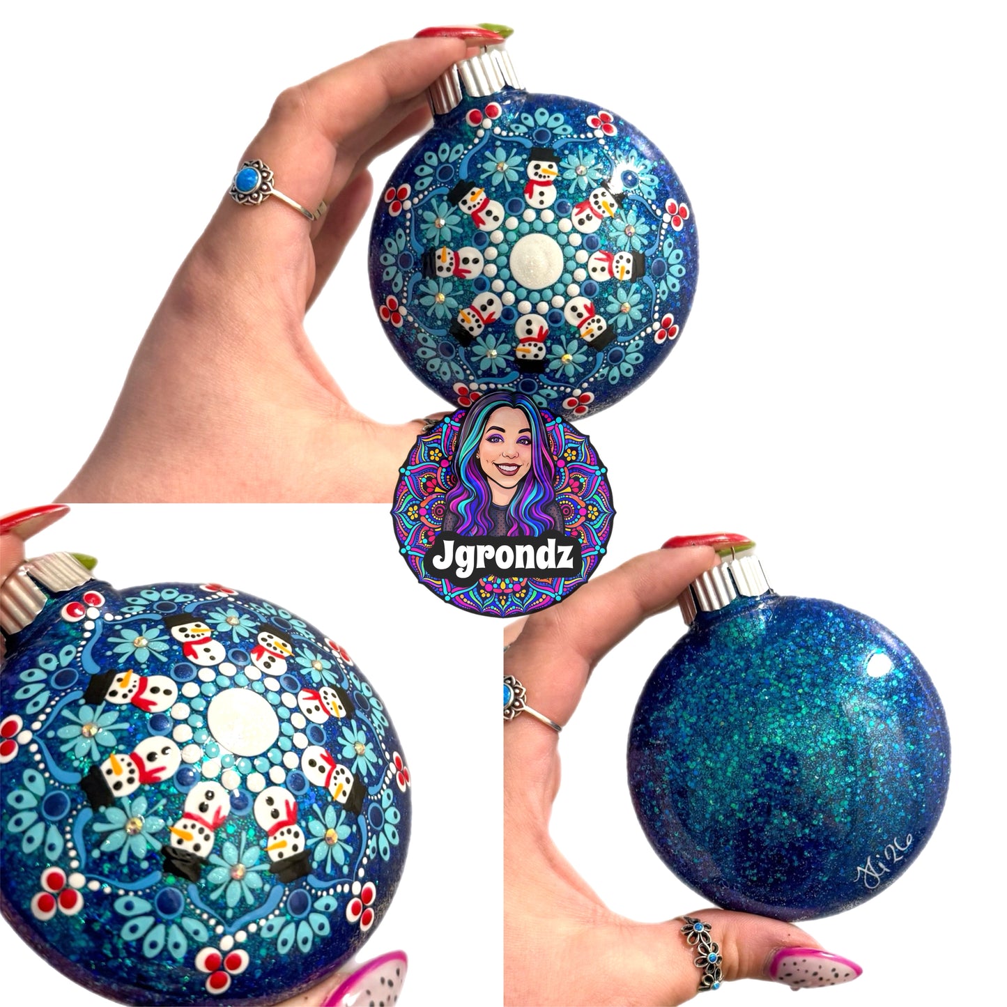 3” Snowman Mandala Ornament