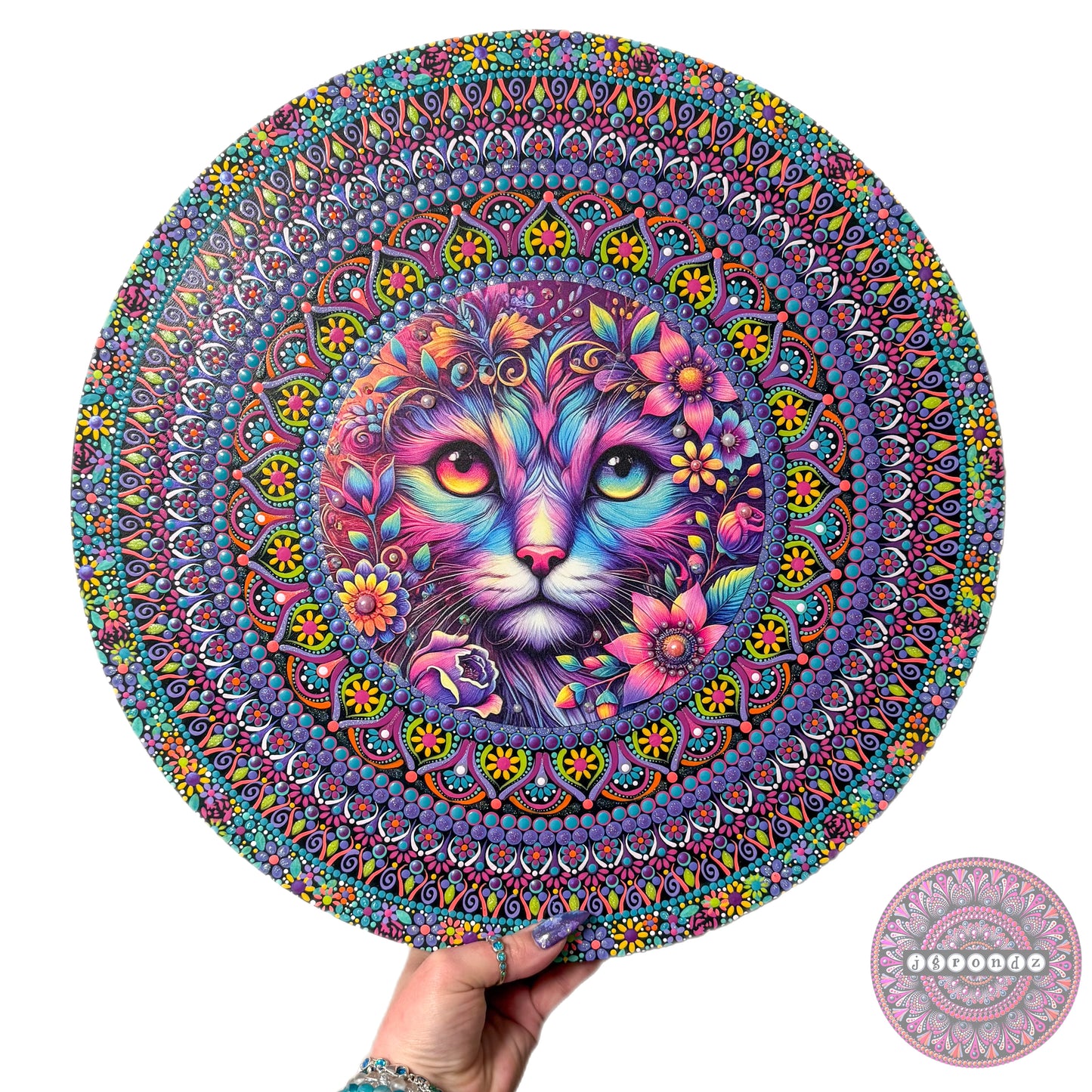 16” Cat Mandala Painting