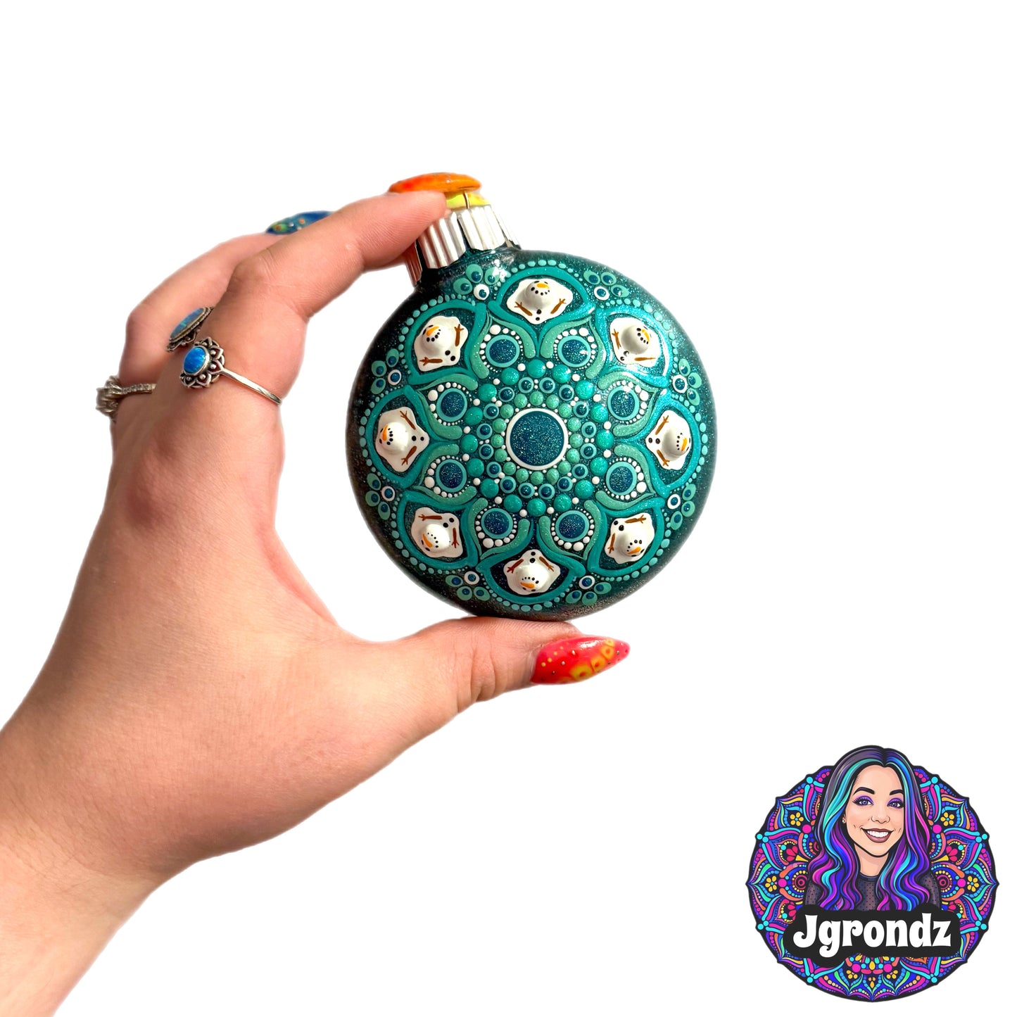 3” Melting Snowman Mandala Ornament
