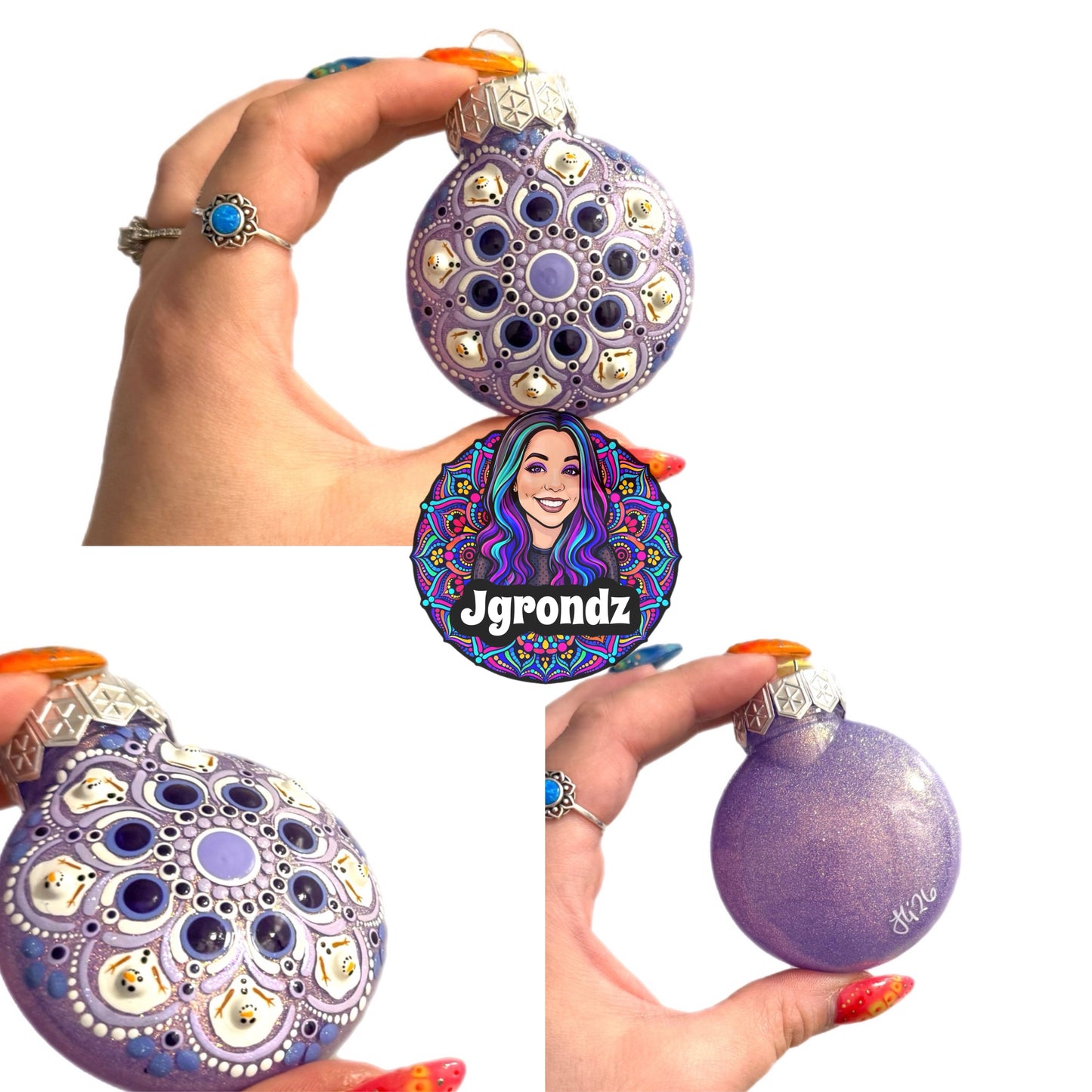 Mini Melting Snowman Mandala Ornament