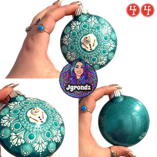 3” Melted Snowman Mandala Ornament