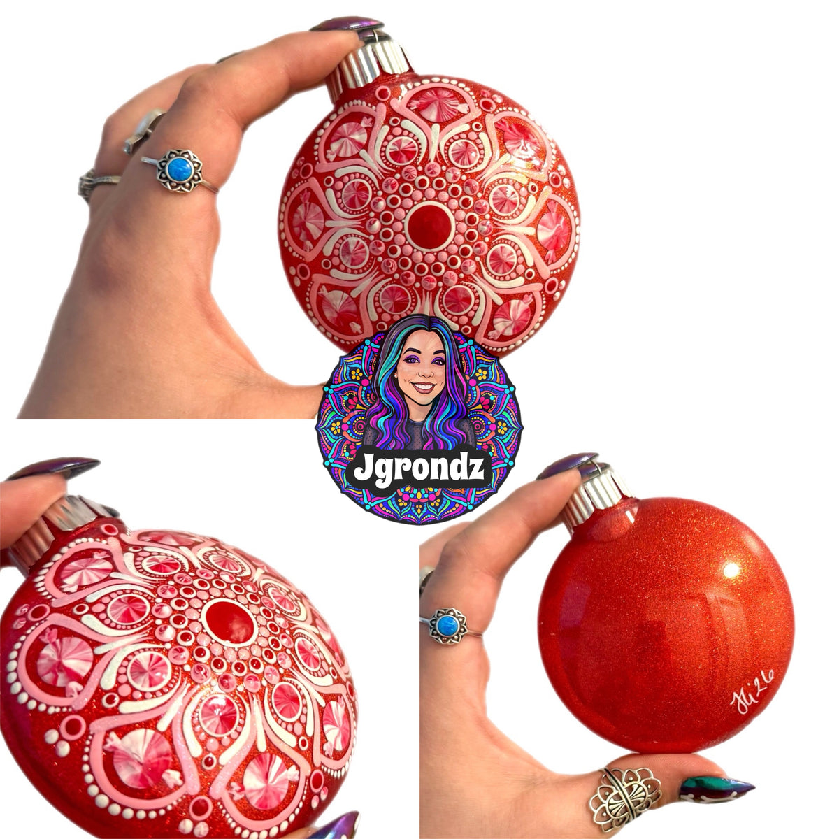3” Peppermint Mandala Ornamente