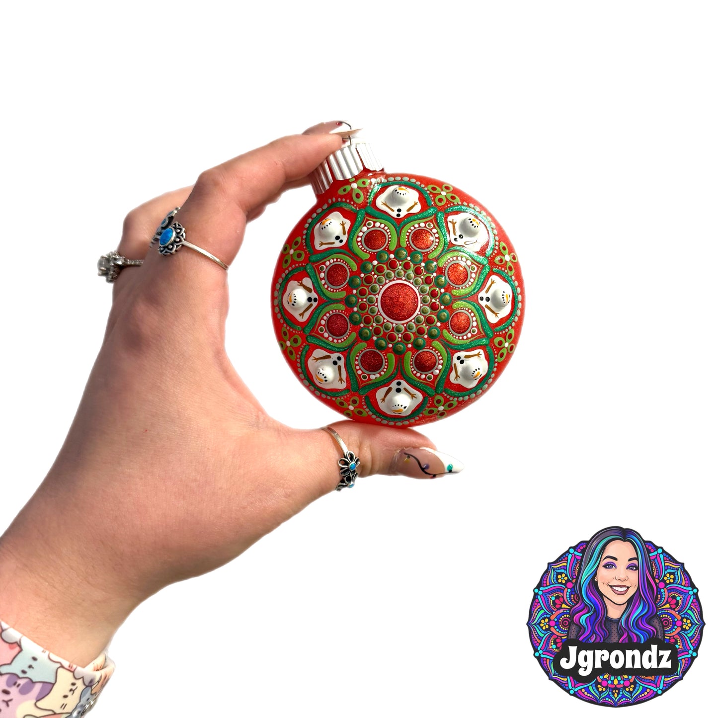 3” Melting Snowman Mandala Ornament
