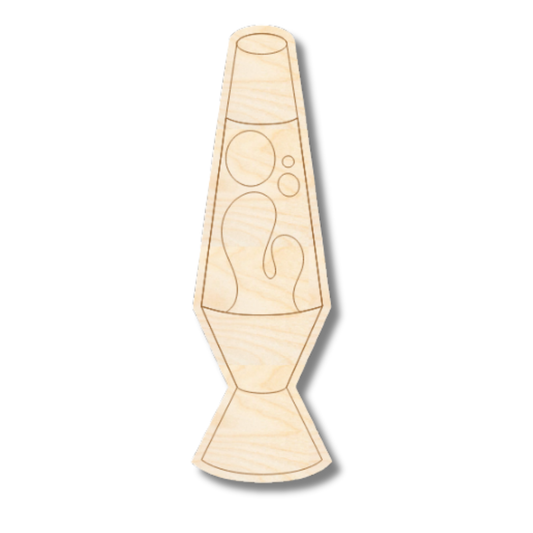 Unfinished Wood Etched Lava Lamp Shape | Paint By Line Crafts | up to 30" DIY
