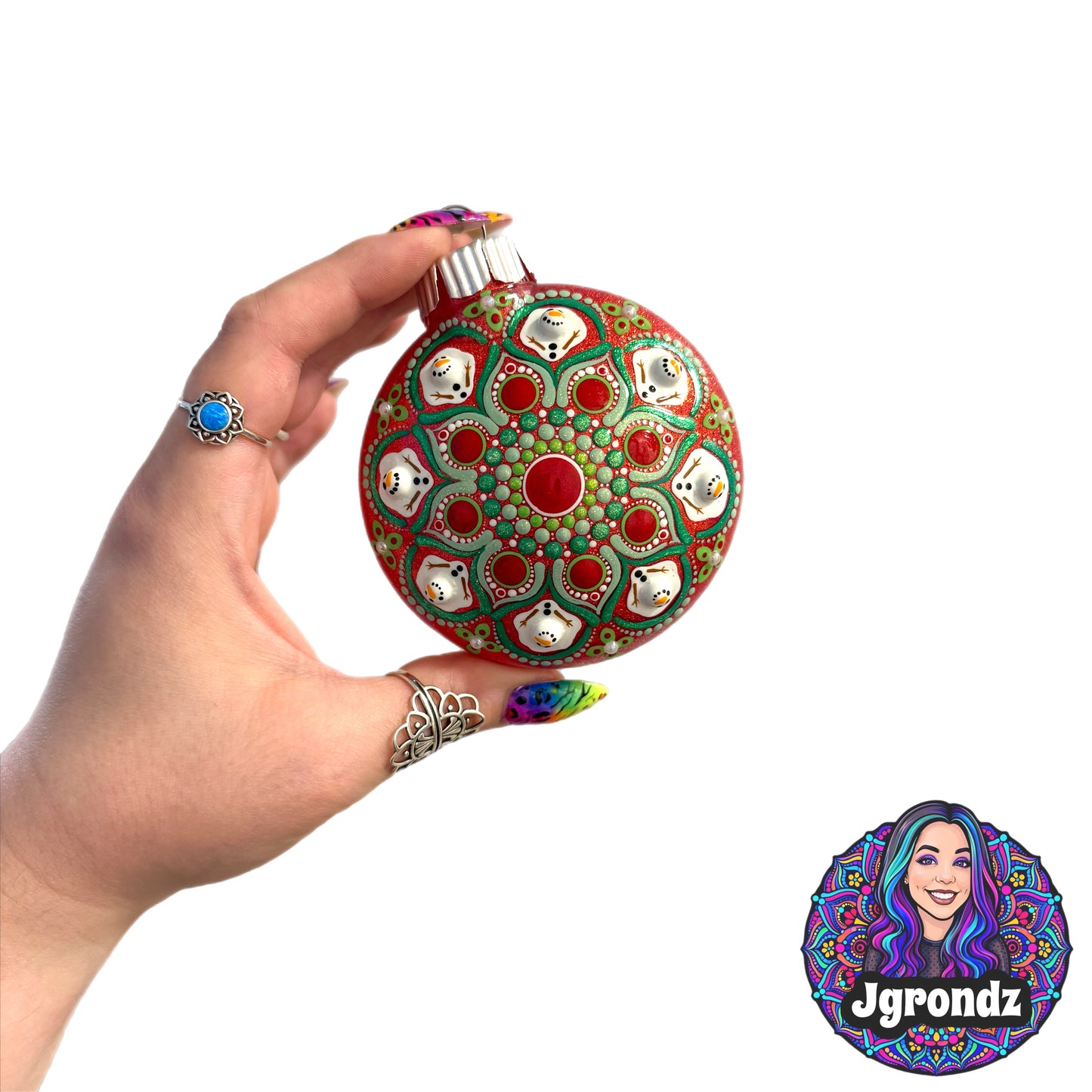 3” Melting Snowman Mandala Ornament