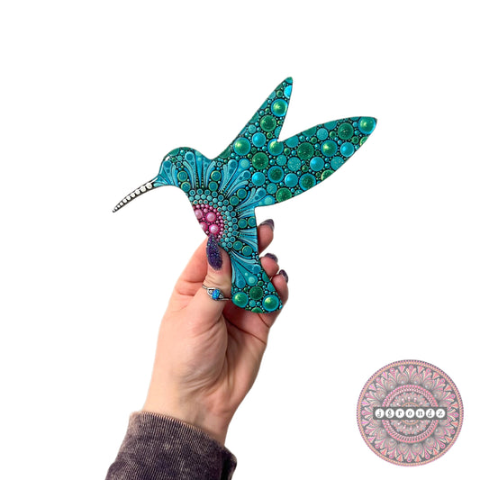 Hummingbird Resin & Dot Art