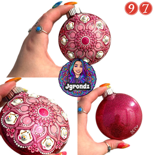 3” Melting Snowman Mandala Ornament
