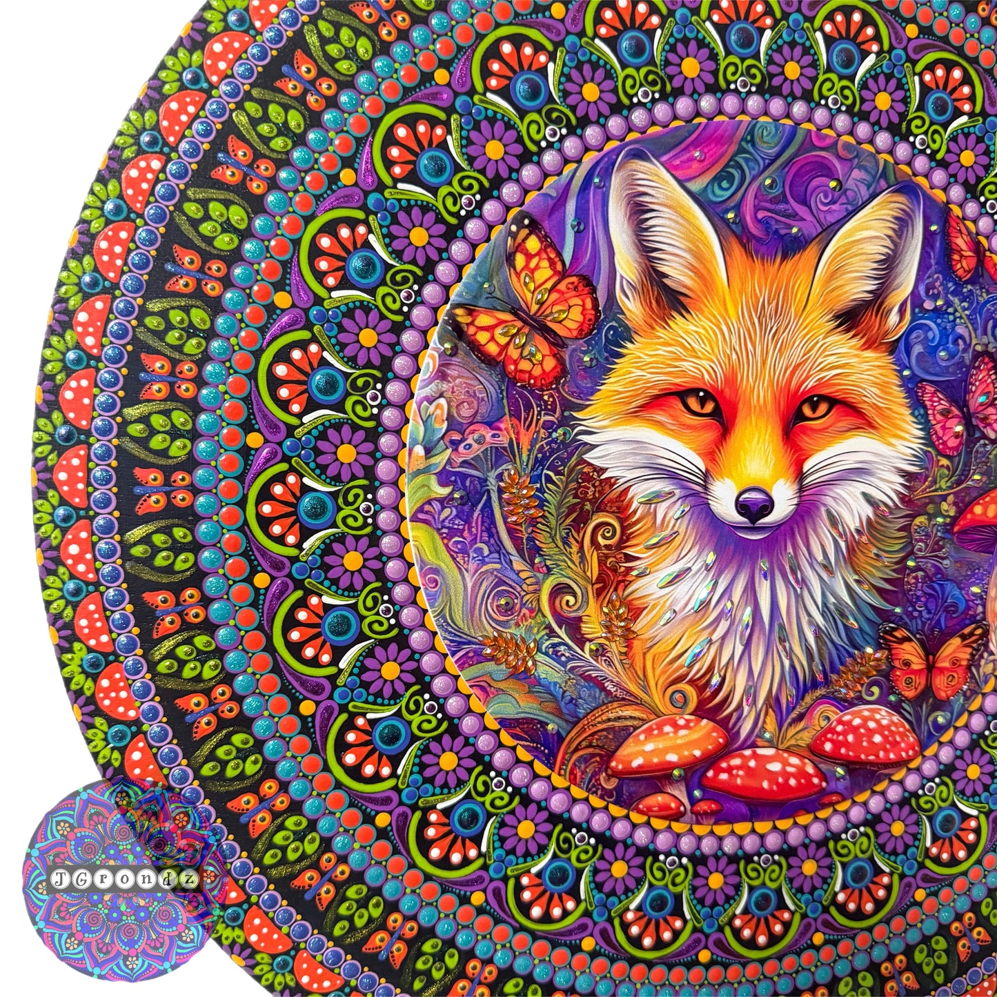 16” Fox Mandala Painting