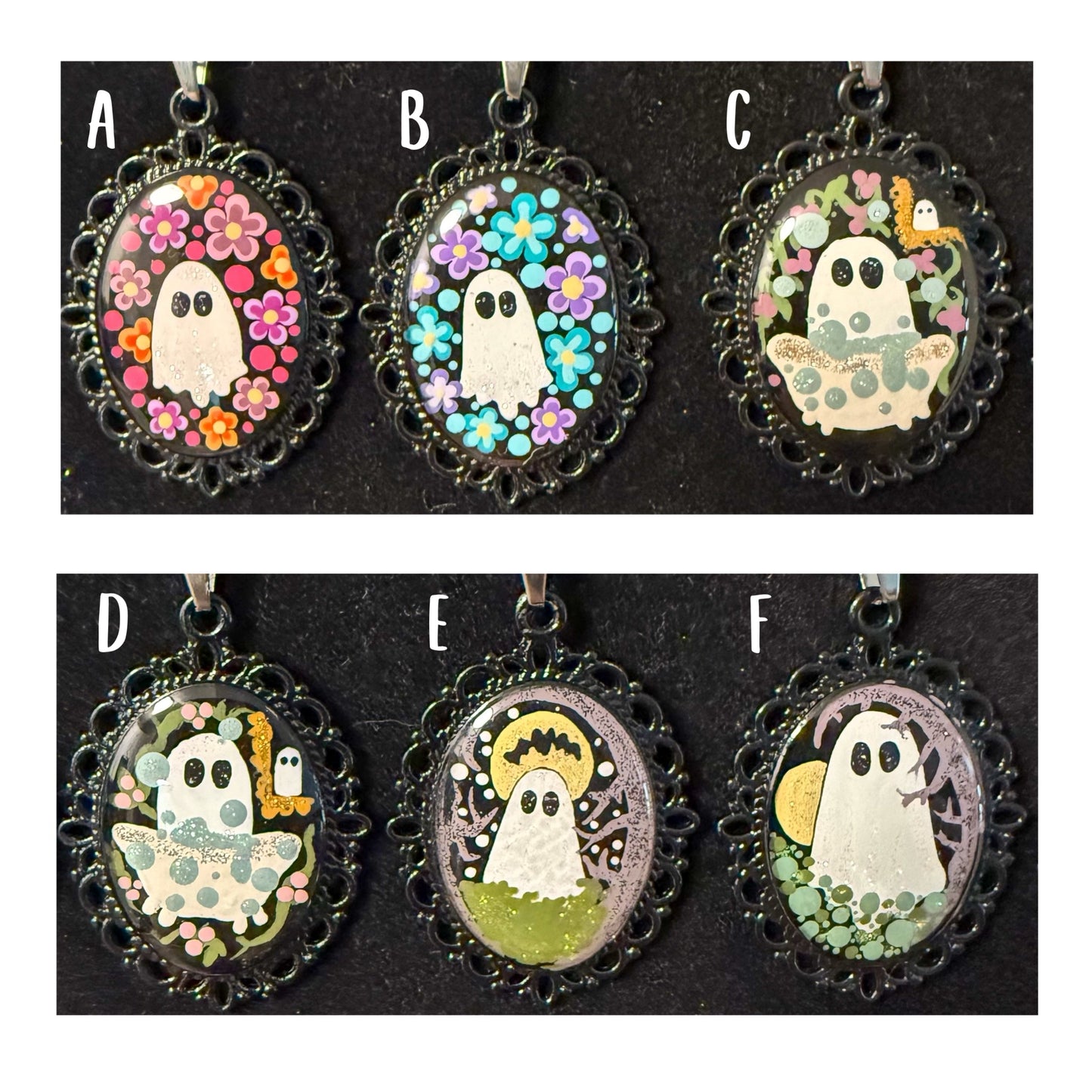 Ghost Pendants (with chain)