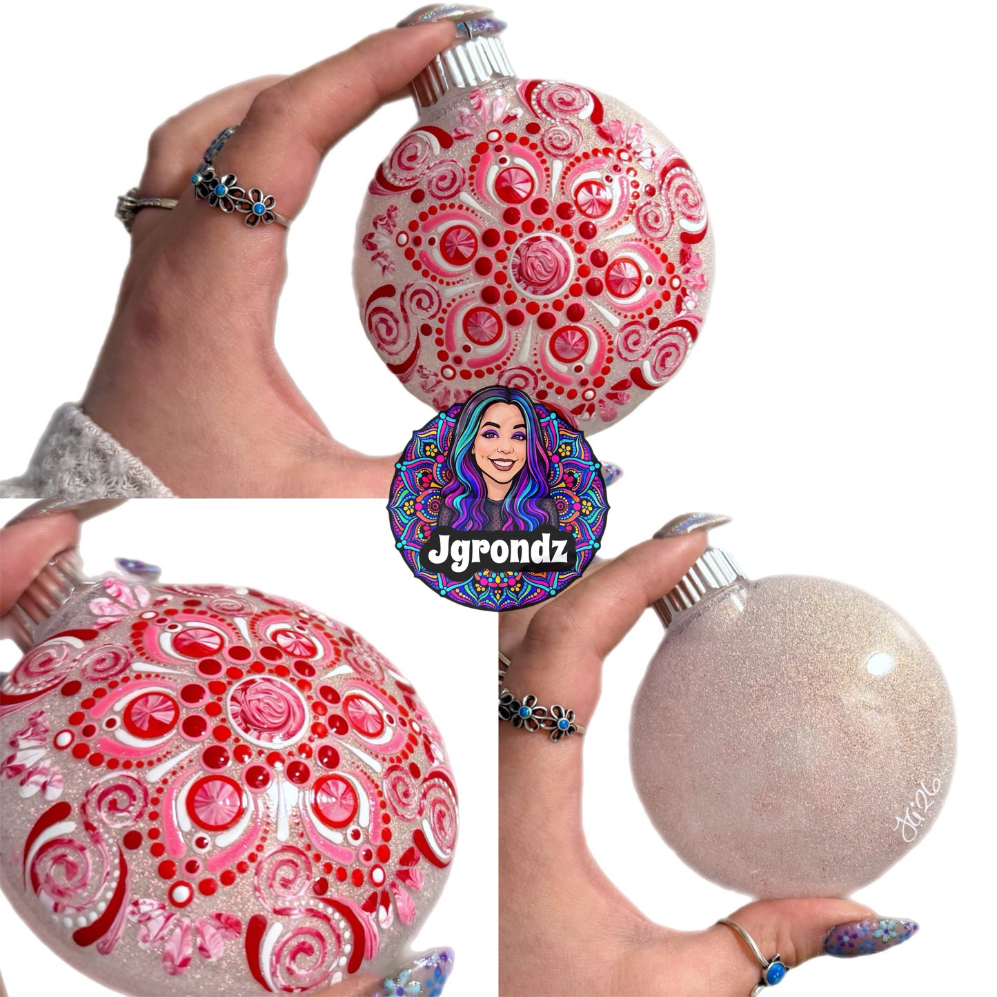 3” Peppermint Mandala Ornament
