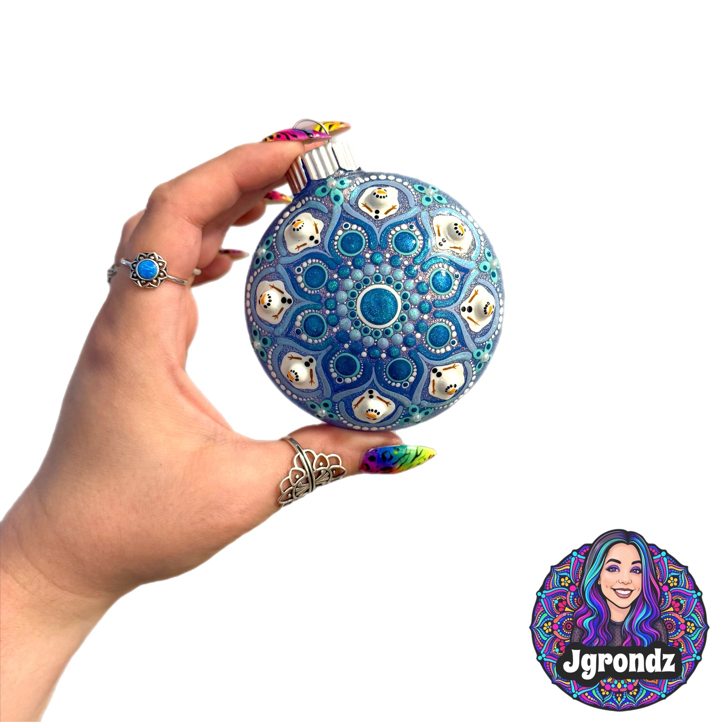 3” Melting Snowman Mandala Ornament