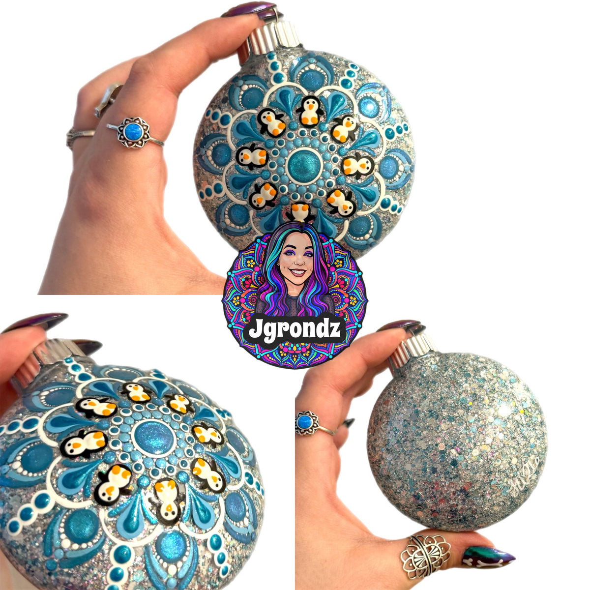 3” Penguin Mandala Ornament