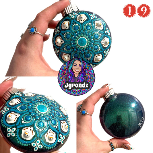 3” Melting Snowman Mandala Ornament