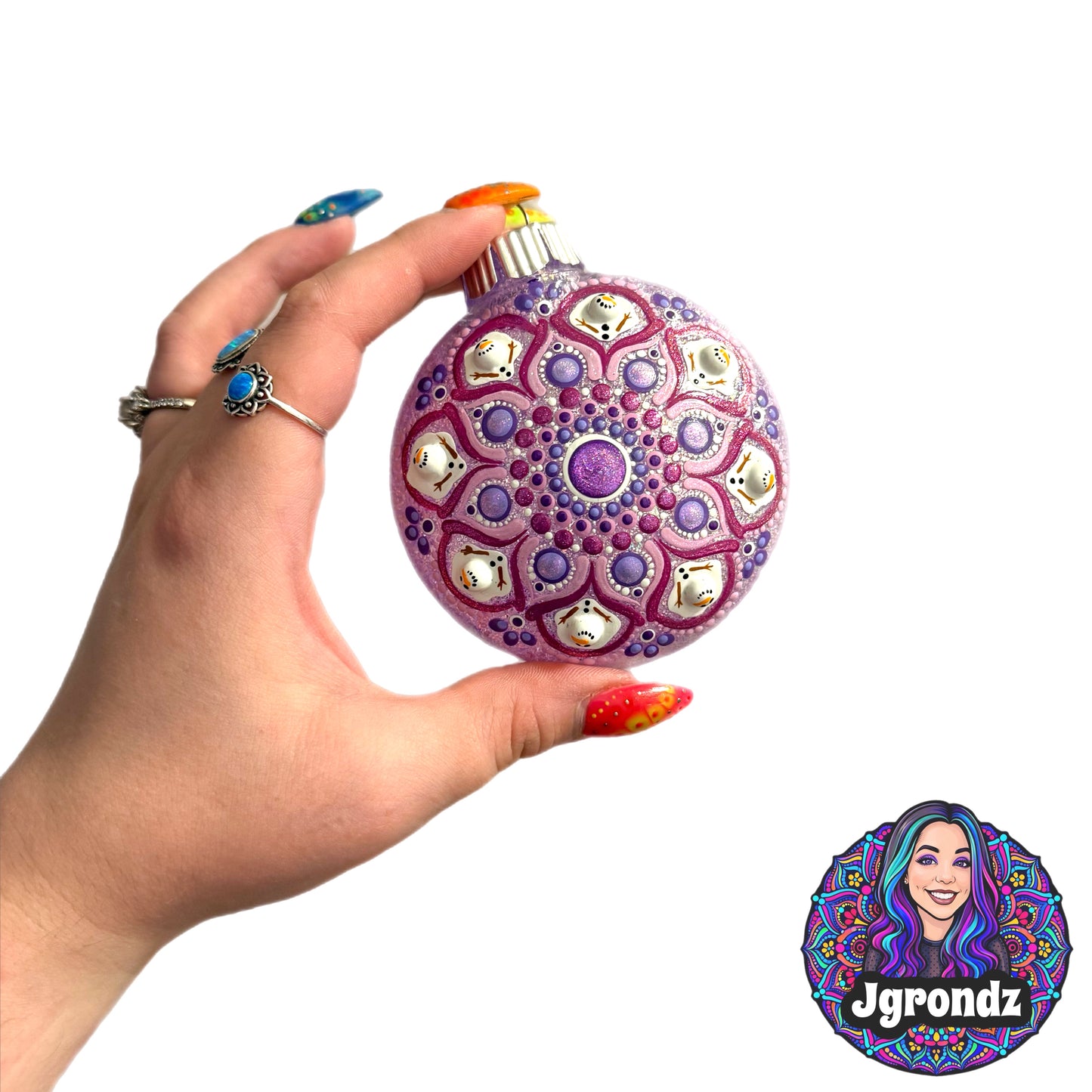 3” Melting Snowman Mandala Ornament