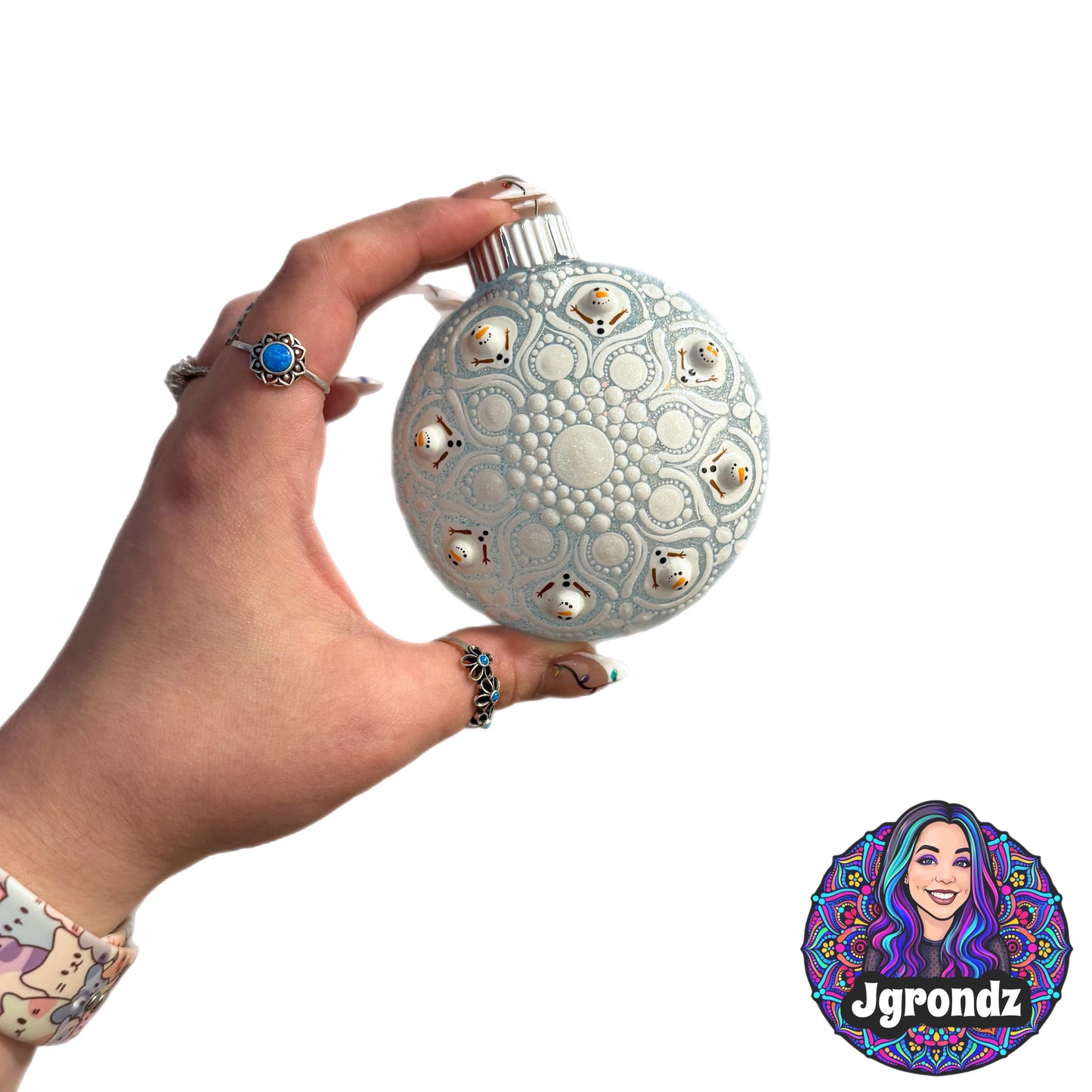 3” Melting Snowman Mandala Ornament