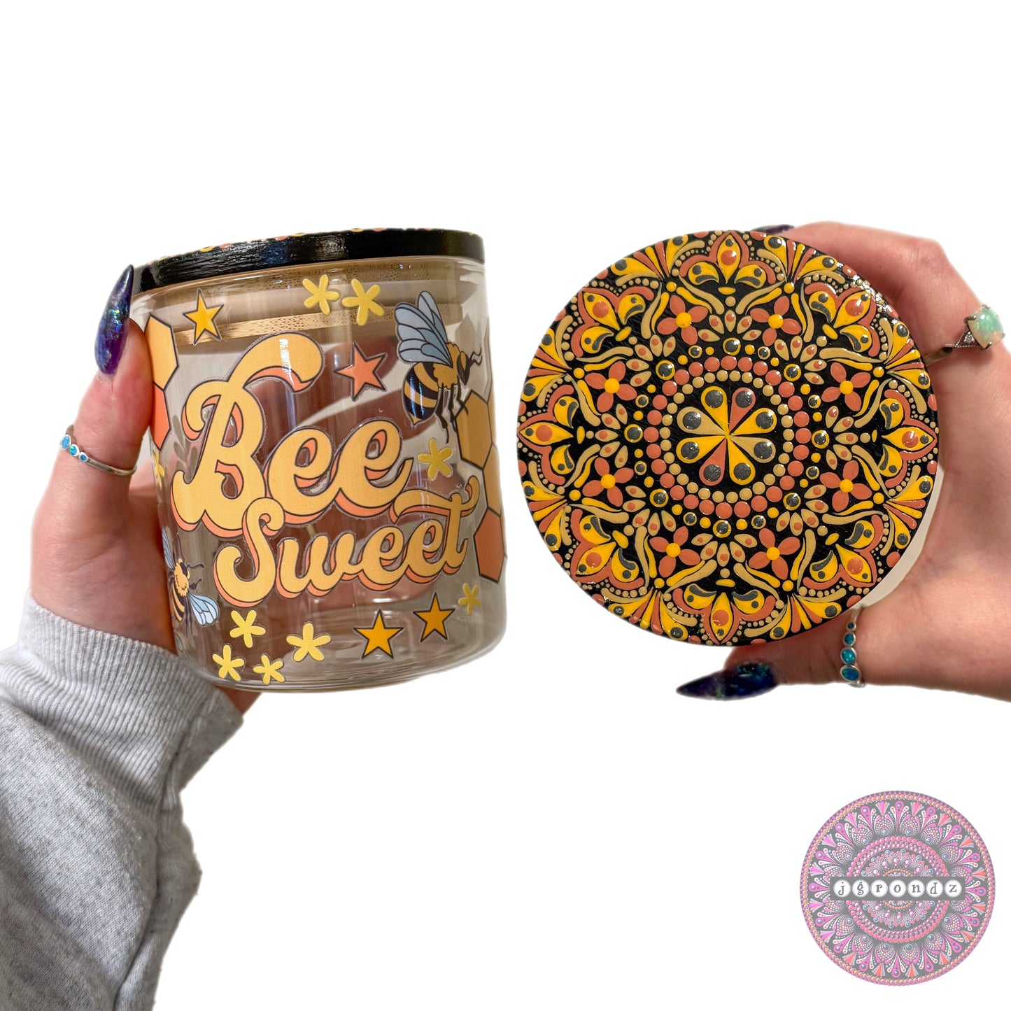 Bee Sweet 🐝 Mandala Stash Jar