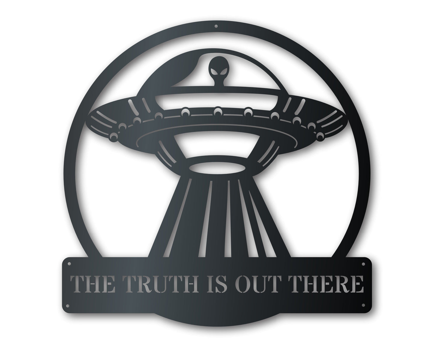 Custom Metal Alien Abduction UFO Wall Art | Halloween | Indoor Outdoor | Up to 36" | Over 20 Color Options