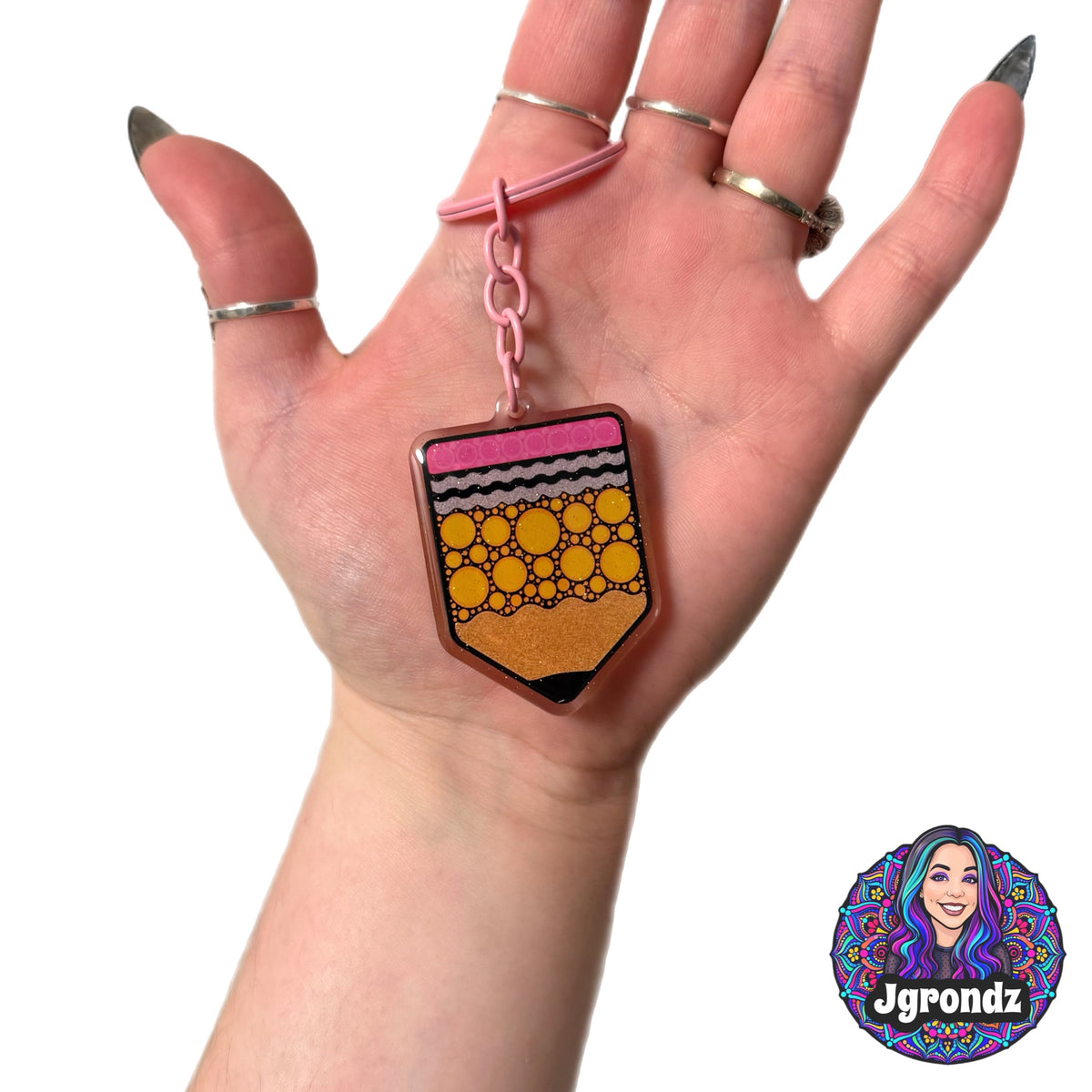 Double Sided Chubby Pencil acrylic/epoxy printed keychain (Copy)