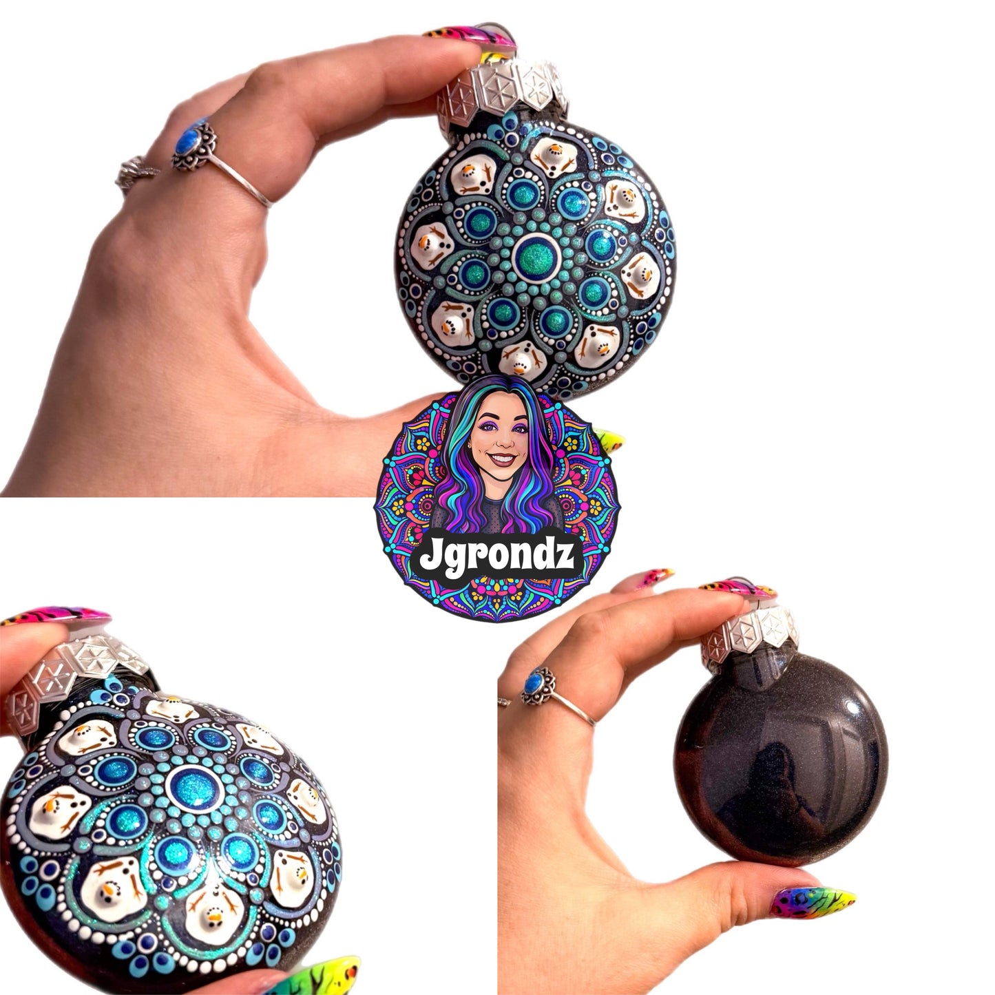 Mini Melting Snowman Mandala Ornament
